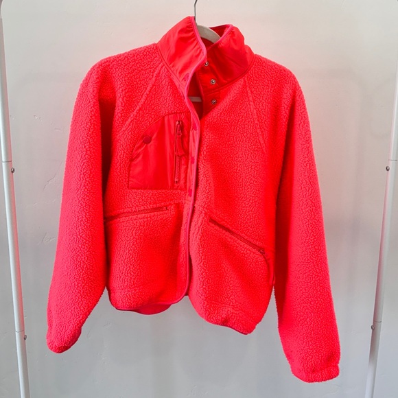 Free People Hit The Slopes Jacket Neon Coral - Picture 7 of 9